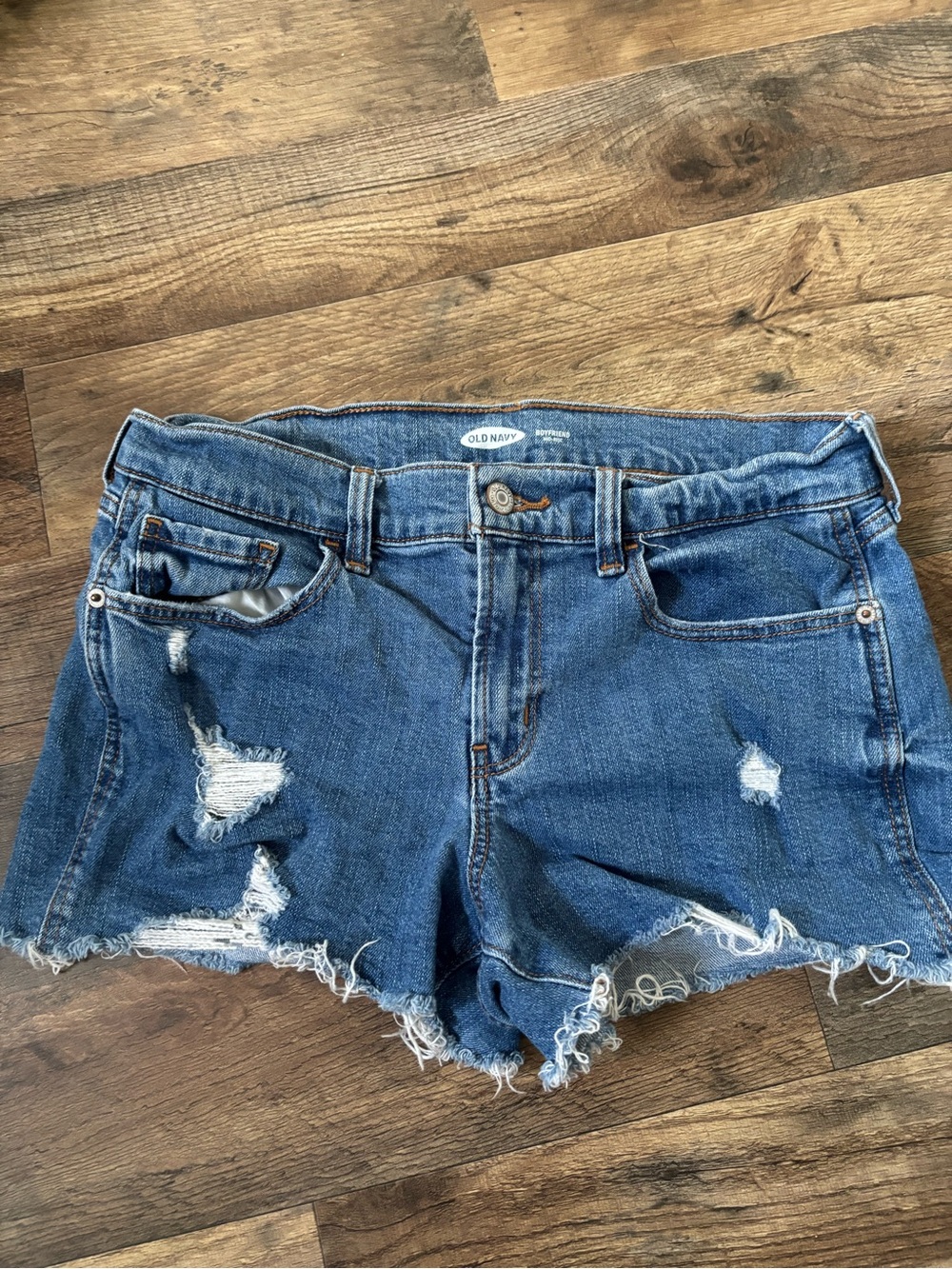 Old Navy Blue Distressed Denim Cutoff Shorts